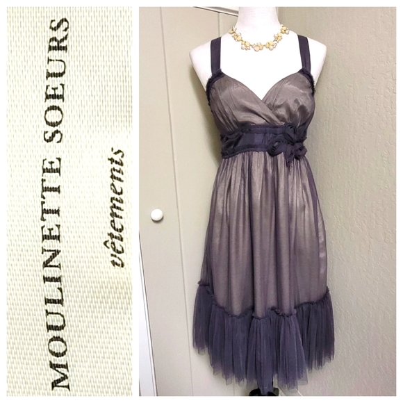 Anthropologie Moulinette Soeurs Rosette Tulle Dress Size 4 - Picture 1 of 16